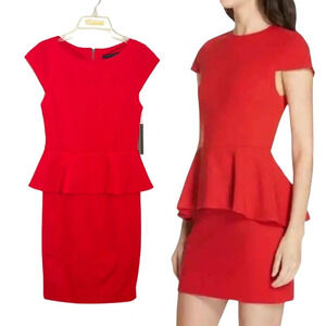 Alice + Olivia NWT Red Ember Cap Sleeve Party Dress Size 2 Revolve Coquette Cute